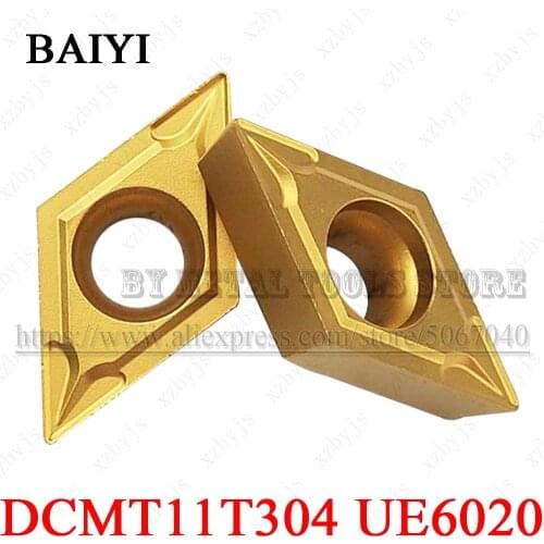 10pcs DCMT11T304 UE6020 DCMT32.51 carbide inserts Internal turning tools DCMT 11T304 cutter lathe blade CNC metal tool for stee
