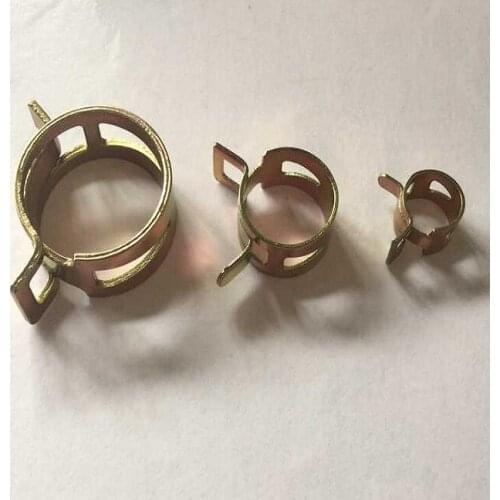 Free shipping 10pcs Hose Clamps Fuel Hose Line Water Pipe Clamp Hoops Air Tube Fastener Spring Clips M6-25mm