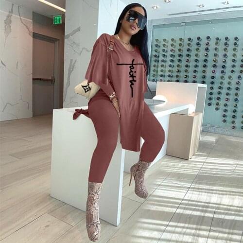 2021 New Arrival Famous Brand 2 pcs Women Set Print O-neck Long Sleeve Tops Long Pants Spring Autumn outfits