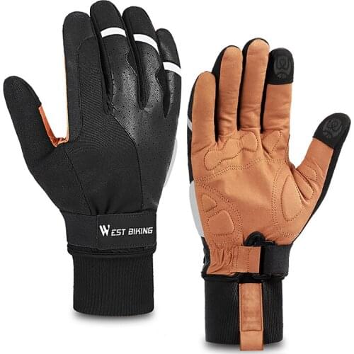 1Pair Winter Waterproof Thermal Riding Gloves Skiing Touch Screen Full Finger Gloves