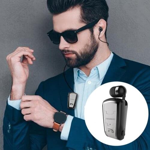 1Pc Fineblue FQ-208 Wireless Earphone Retractable Clip Design Hands-free Bluetooth 4.0 Stereo Portable Headset for Business
