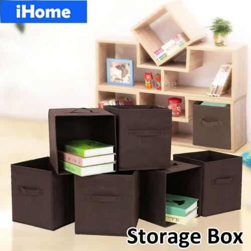 2PC Fashional Home Storage household organizer Colourful Cube bin Fabric Laminated Foldable 27cm Cube Storage Box Folding Basket