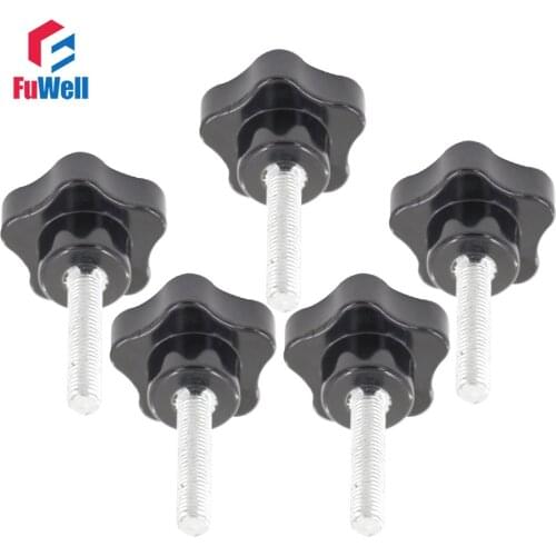 M10 x 30mm Thread 40mm Plastic Head Diameter Star Knob Handles Wholesales Replacement Screw on Clamping Grips Knob (5pcs Pack)