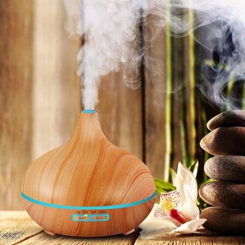 550ML Aroma Essential Oil Diffuser Aromatherapy Air Humidifiers Wood Grain Home Office Ultrasonic Cool Mist Maker