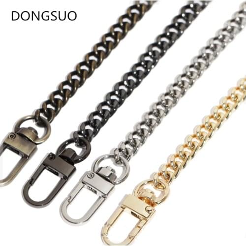 Aluminum metal chain 7mm silver gold black bronze chain Designer handbag bag purse replacement Accessories Hardware 0.7cm