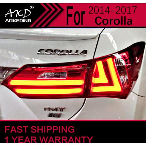 AKD Car Styling Tail Lamp for Toyota Corolla Altis Tail Lights 2014 New LED Tail Light Signal LED DRL Stop Rear Lamp Accessories
