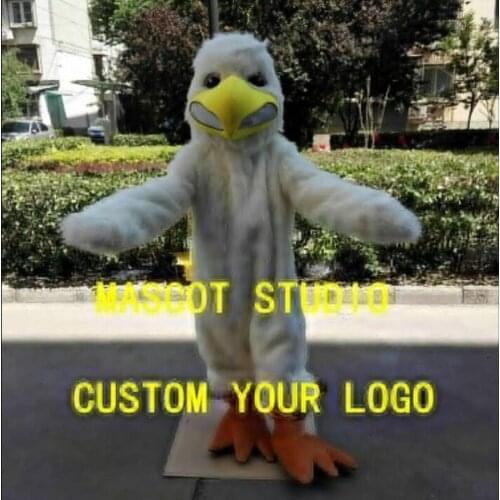 Halloween White Plush Bird Mascot Costume Little Eagle Fancy Dress Carnival