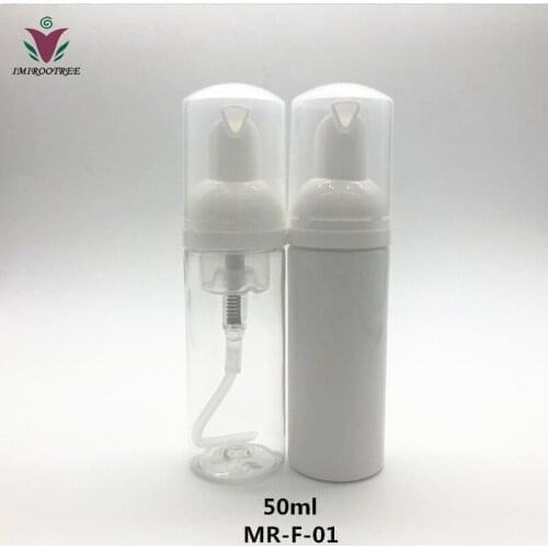 Free Shipping 12pcs 50ml PET Clear Soap Foam Bottle, Plastic Foam Pump Bottles with White Foamer Pumps and Transparent Caps