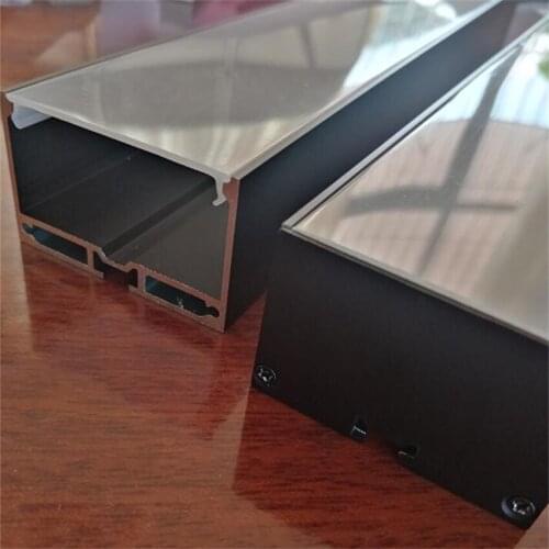 Free Shipping aluminum profile with FROSTED cover for width up to 44mm led strips wood wall stores shelf kitchen cabinets lights
