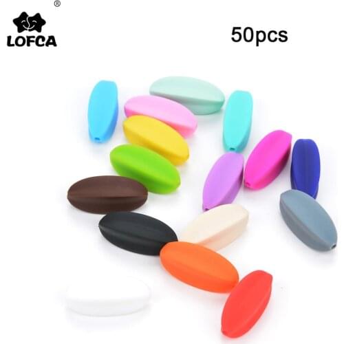 LOFCA 50pcs Starfruit Shape Silicone Beads For Silicone Teething Necklace Pacifier Chain BPA Free Food Grade Baby Teether Beads