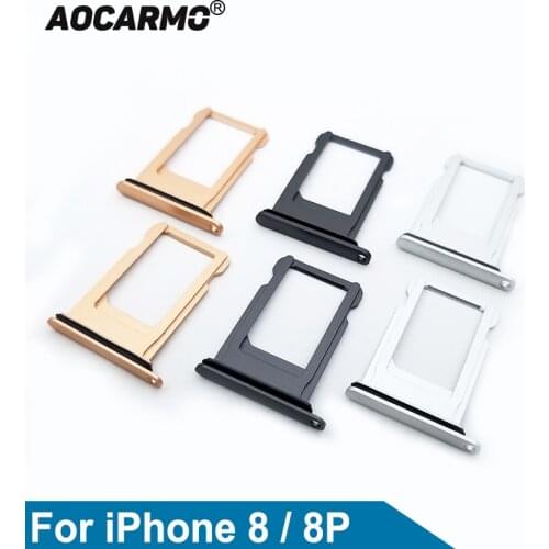 Aocarmo Nano Sim Card Tray Slot Holder Replacement Part For iPhone 8 / 8P Grey Gold Silver