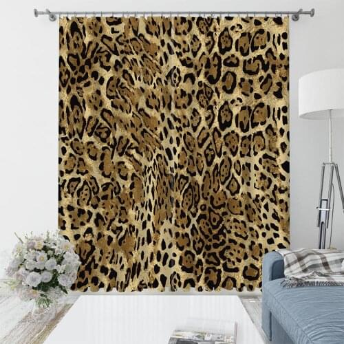 Europe tiger curtains Bedroom living room windproof thickening blackout fabric stereoscopic curtains