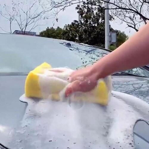 Car Wash Sponge Extra Large Cleaning Honeycomb Coral Car Yellow Thick Sponge Block Car Supplies Auto Wash Tools Absorbent Sale