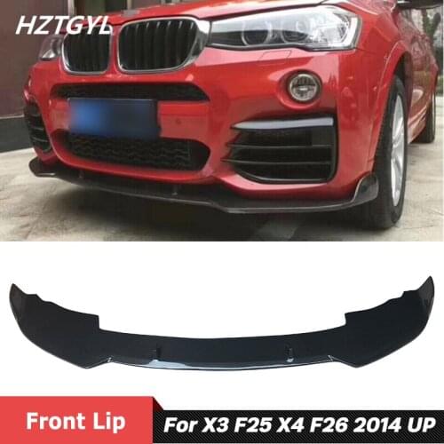 H Style Carbon Fiber Material Front Bumper Spoiler Chin Lip For BMW X3 F25 X4 F26 Sport Car Body Kit 2014 Up