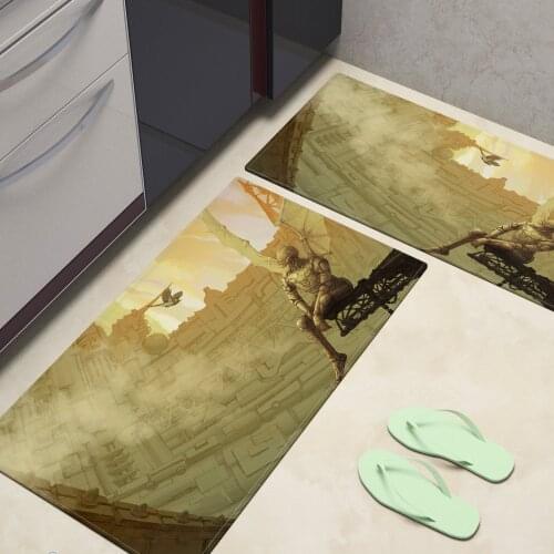 Comic Style Floor Mat Yellow Wing Robot Area Rugs Large Home Living Room Bedroom Carpet Decor Kitchen Anti Slip Doormat