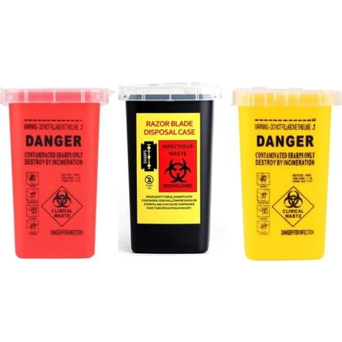 Barber Accessories Disposal Container Case Waste Blade Storage Box Tattoo Blade Syringe Needle Trash Curly Hair Collector