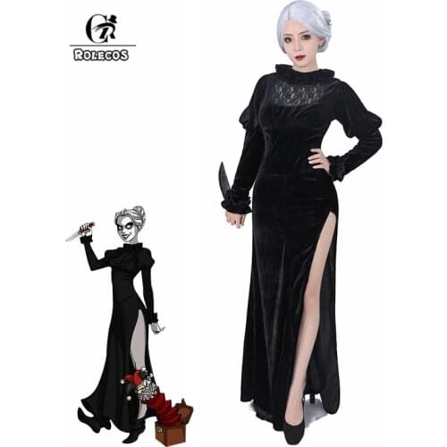ROLECOS Mary Shaw Cosplay Costume Black Women Halloween Costume Horror Movies Dress Horror Films Black Ghost Conjuring Dress