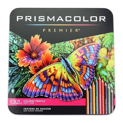 132 oil color pencil lapis de cor USA Sanford Prismacolor Premier 3.8MM Coarse core soft core metal box for design hand drawing