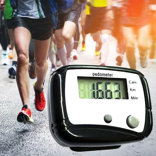 NEW LCD Pedometer Step Calorie Kilometer Counter Walking Distance Pocket Clip