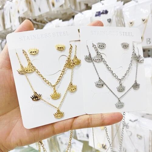 Fashion Turkish Evil Eyes Multilayer Necklaces For Women Bohemian Vintage Devil Pendant Necklaces Choker Beads Party Jewelry New