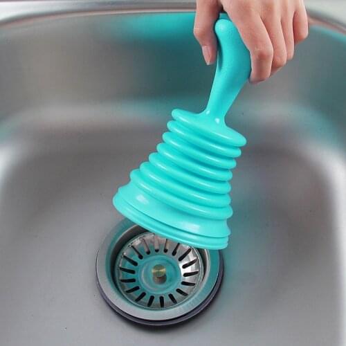 Powerful Plumbing Device Kitchen Toilet Drain Cleaner Dredge Pipe Tool Suction Cup Plug Toilet Bathroom Tool Color Random