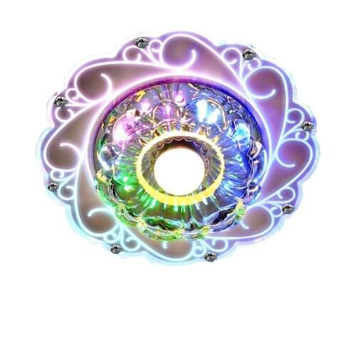 New Arrive Peacock Style Crystal Ceiling Lights Led Round Aisle Lighting Entrance Hallway Sconce Lights Lamp Surface Mounted