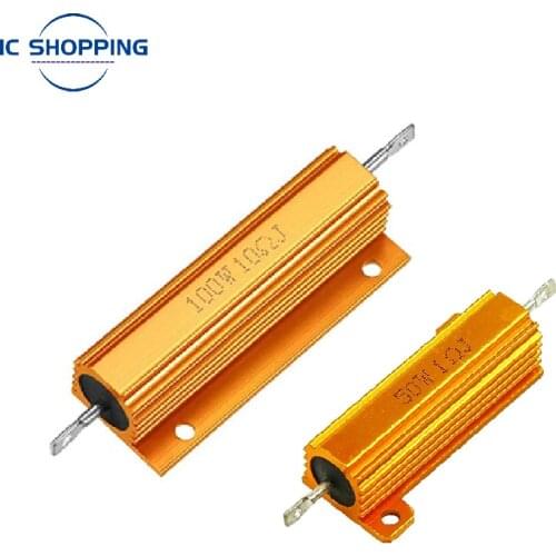 NEW 50W 100W Aluminum Power Metal Shell Case Wirewound Resistor 0.02 0.4 1.6 2.4 3.9 11 32 90 360 5.1K 5.6K 8.2K 33K 39K 47K Ohm