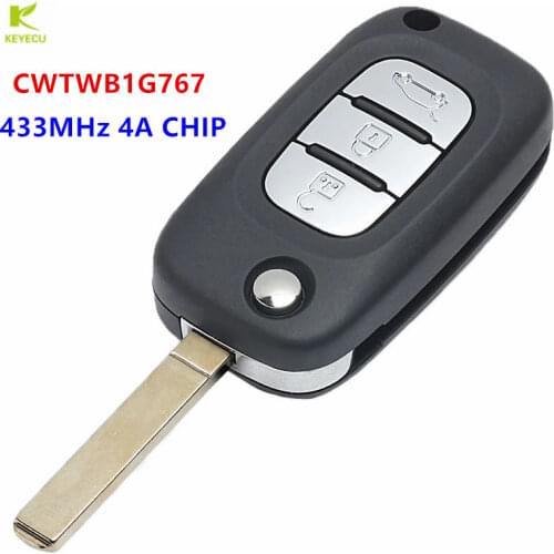 KEYECU New Replacement Flip Remote Key Fob 433MHz 4A for Smart Fortwo 453 Forfour 2015 2016 2017 CWTWB1G767 TWB1G767