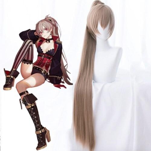Game Azur Lane Cosplay Wigs Jean Bart Cosplay Wig Beautiful Horse Tail Synthetic Wig Hair Halloween Carnival Party Jean.Bart Wig
