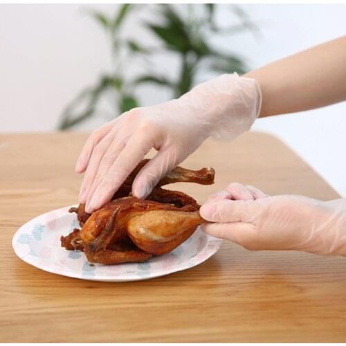 100pcs Anti infection Gloves Food Grade Disposable vinyl Gloves Anti-static Plastic Gloves For Food Cleaning Cooking Restaurant