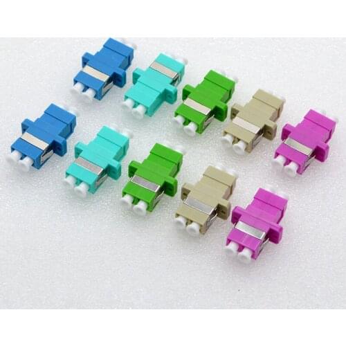 100pcs New Fiber Optic Connector Adapter LC/UPC SM OM3 OM4 Flange Single Multimode Simplex LC-LC Coupler Wholesale Free Shipping