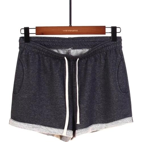 Summer Cotton Shorts Women Sport Trousers feminino Womens High Waist Black Blue Home Loose Casual Shorts plus size with Pocket