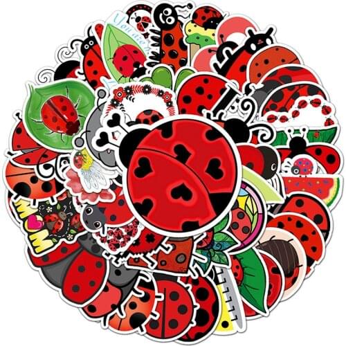 10/50pcs Ladybug Stickers Funny Cartoon DIY Diary Album Planner Stickers Kawaii Decoration Sticker