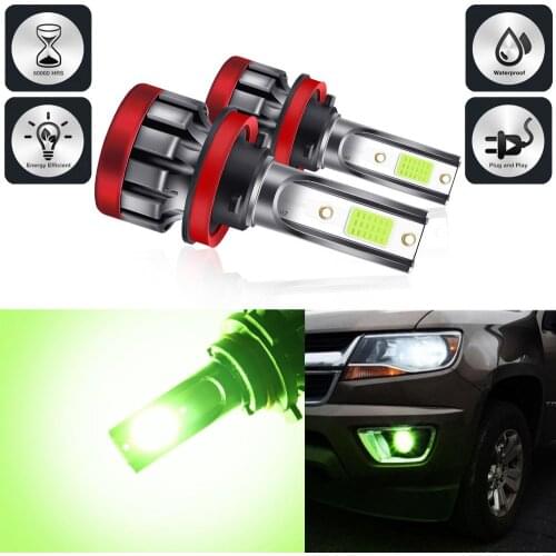LED headlight front fog lamp 9-30 V 3000LM car modified green lime light bulb