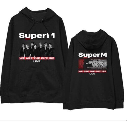 KPOP SuperM Super M We Are The Future Live JOPPING Album Oversized Hoodie Streetwear Loose Pullovers Female Sweatshirts Hoody