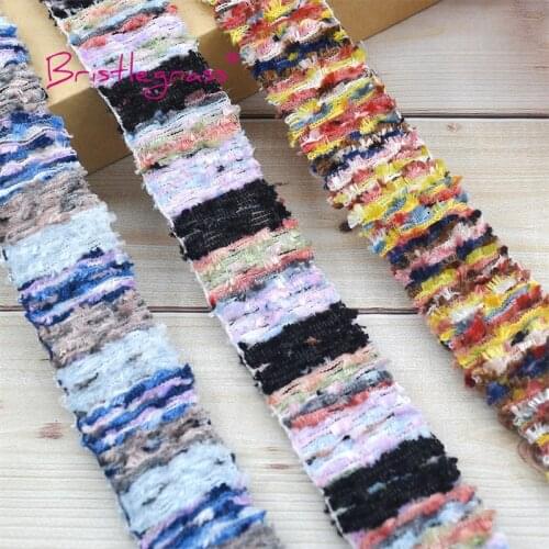 BRISTLEGRASS 1 Yard 35mm Blended Tweed Braided Crochet Lace Trims Vintage Ribbon Fabric Pillow Headband Costume DIY Sewing Craft