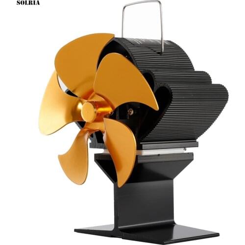 Fireplace Fan Thermo-electric Auto-rotating Five-blade Stove High-efficiency Free Assembly Heat-driven Household Heating Tools