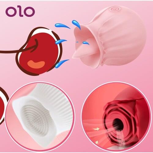 OLO Sucking Clit Vibrator G Spot Tongue Licking Nipple Sucker Clitoral Stimulation Breast Massager Vagina Sex Toys for Women