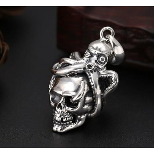 S925 Sterling Silver Jewelry Creative Hanging Gimmick Octopus Silver Pendant Personality Men And Women Thai Silver Pendant