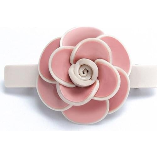 Hair Barrette Clip - Acetate Rhinestone Flower Hair Accessory - Hair Jewelry Ornament Pin for Women Lady Ponytail Holders Wear