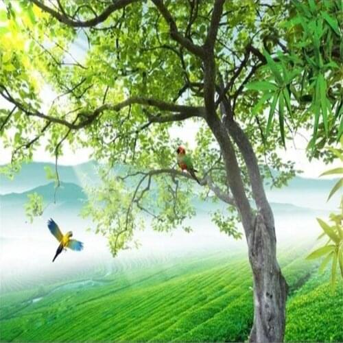 Green nature scenery wallpapers living room TV background wall beautiful scenery wallpapers