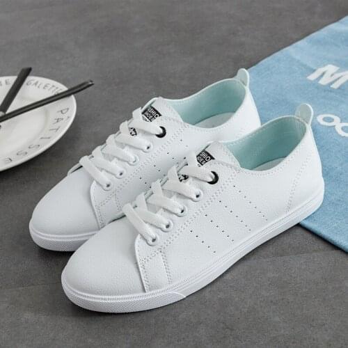 2021 Women Casual Shoes New Spring Women Shoes Fashion Embroidered White Sneakers Breathable Lace-Up Women Sneakers