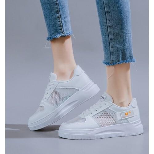 2021 New Womens Flat Shoes Summer Breathable Mesh Openwork Shoe Ladies Leisure Comfortable Mixed Color Women Sneakers Footwear