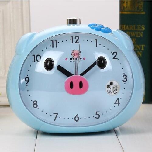 1 piece Speaker Pig Alarm Clock With LED Light Table Clocks Night Light Reloj Clock For Children Sleeping Cartoon Alarm Clocks