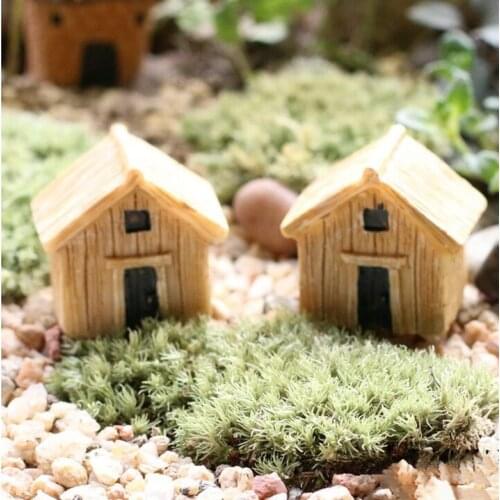 1PCS Mini House Cottages DIY Toys Crafts Moss Terrarium Fairy Garden Ornament Landscape Decor Dollhouse Figurines Miniatures