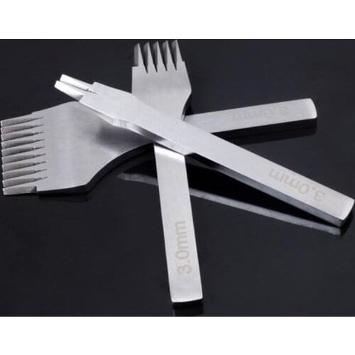 3pcs/set Spacing Punch Tool For Leather Hole Punches Tool Lacing Stitching Sewing DIY Leather Craft Tools 2/5/10 Prong