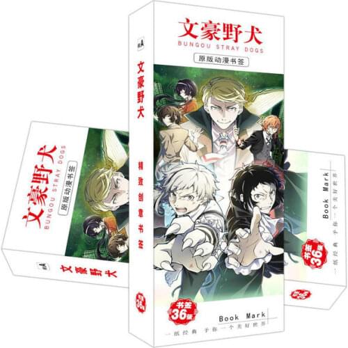 36 Pcs/Set Bungou Stray Dogs Anime Paper Bookmark Stationery Bookmarks Book Holder Message Card Gift Stationery
