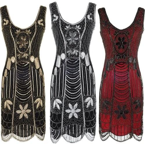 4colors New Arrive Top Beige Gold Red silver Black Vintage Sequin Embroidery Sexy Prom Women Cocktail Party Dresses 758