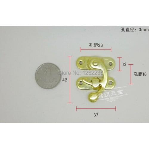 42*37mm Metal buckle Crafts Accessories hasp Jewelry boxes box buckle Wholesale imitation gold horn button