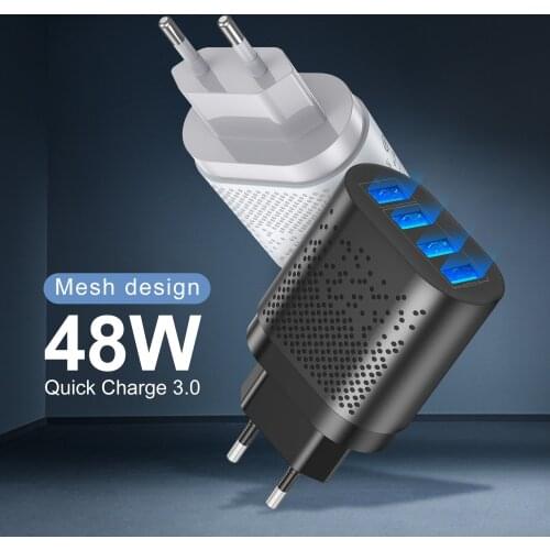 48W Fast Charging Adapter Phone Charger Foriphone 12 pro max Xiaomi QC3.0 Quick Charge 4 USB charger Mobile Phone Chargers